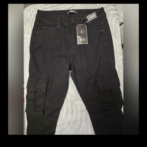 Jack David Premium Denim Cargo Black Skinny Jeans Juniors Size 11